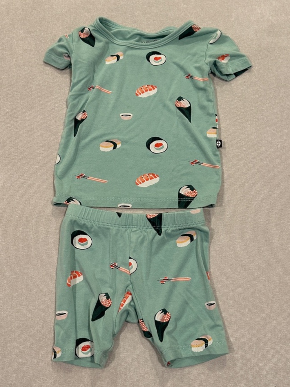 Kids' Mint Green Sushi Print Pajama Setting